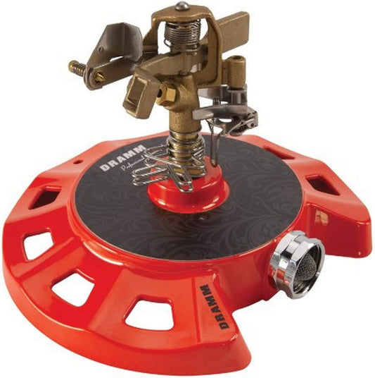 15081 Circular Base Impulse Sprinkler with a Heavy-Duty Metal Base, Red
