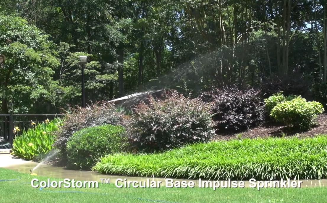 15081 Circular Base Impulse Sprinkler with a Heavy-Duty Metal Base, Red
