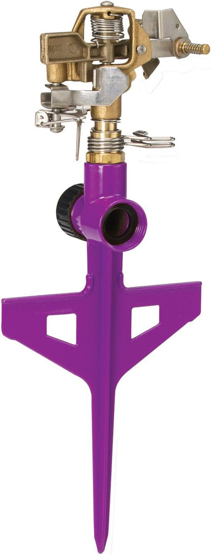 15081 Circular Base Impulse Sprinkler with a Heavy-Duty Metal Base, Red