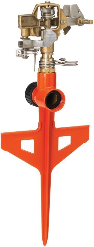 15081 Circular Base Impulse Sprinkler with a Heavy-Duty Metal Base, Red
