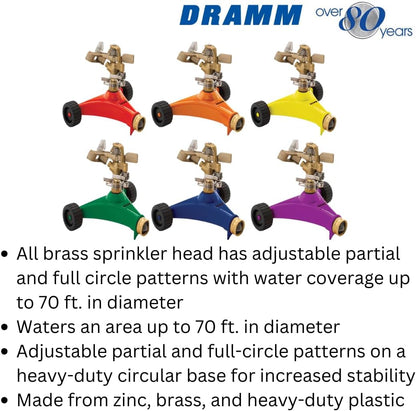 15081 Circular Base Impulse Sprinkler with a Heavy-Duty Metal Base, Red