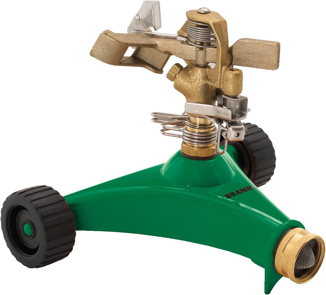 15081 Circular Base Impulse Sprinkler with a Heavy-Duty Metal Base, Red