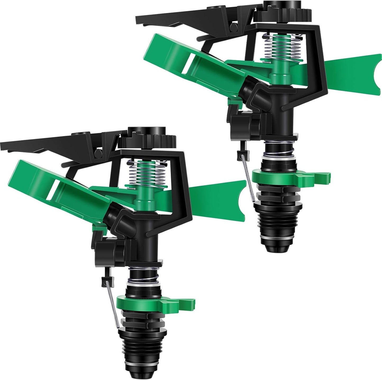 1/2 Inch Plastic Impact Sprinklers Heads Adjustable 0-360 Degree Pulsating Oscillating Watering Sprinkler Head for Garden Law Grass Yard Irrigation Supplies (4 Pieces)