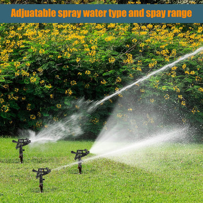 1/2 Inch Plastic Impact Sprinklers Heads Adjustable 0-360 Degree Pulsating Oscillating Watering Sprinkler Head for Garden Law Grass Yard Irrigation Supplies (4 Pieces)