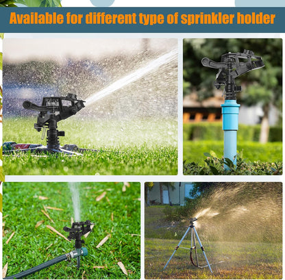 1/2 Inch Plastic Impact Sprinklers Heads Adjustable 0-360 Degree Pulsating Oscillating Watering Sprinkler Head for Garden Law Grass Yard Irrigation Supplies (4 Pieces)