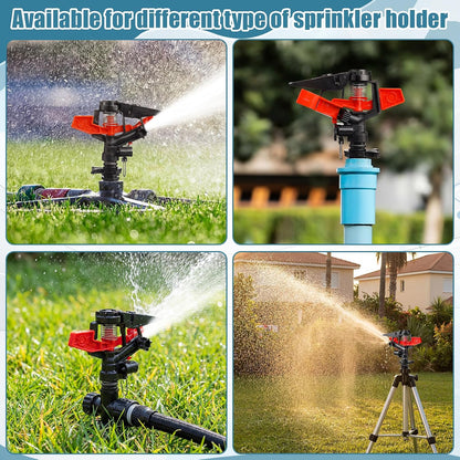 1/2 Inch Plastic Impact Sprinklers Heads Adjustable 0-360 Degree Pulsating Oscillating Watering Sprinkler Head for Garden Law Grass Yard Irrigation Supplies (4 Pieces)