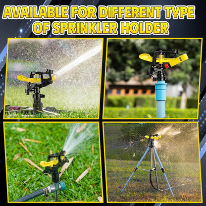 1/2 Inch Plastic Impact Sprinklers Heads Adjustable 0-360 Degree Pulsating Oscillating Watering Sprinkler Head for Garden Law Grass Yard Irrigation Supplies (4 Pieces)