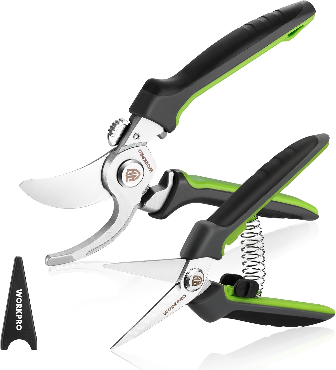2-Pack Garden Pruning Shears, 8.5" Bypass & 6.25" Straight Shears