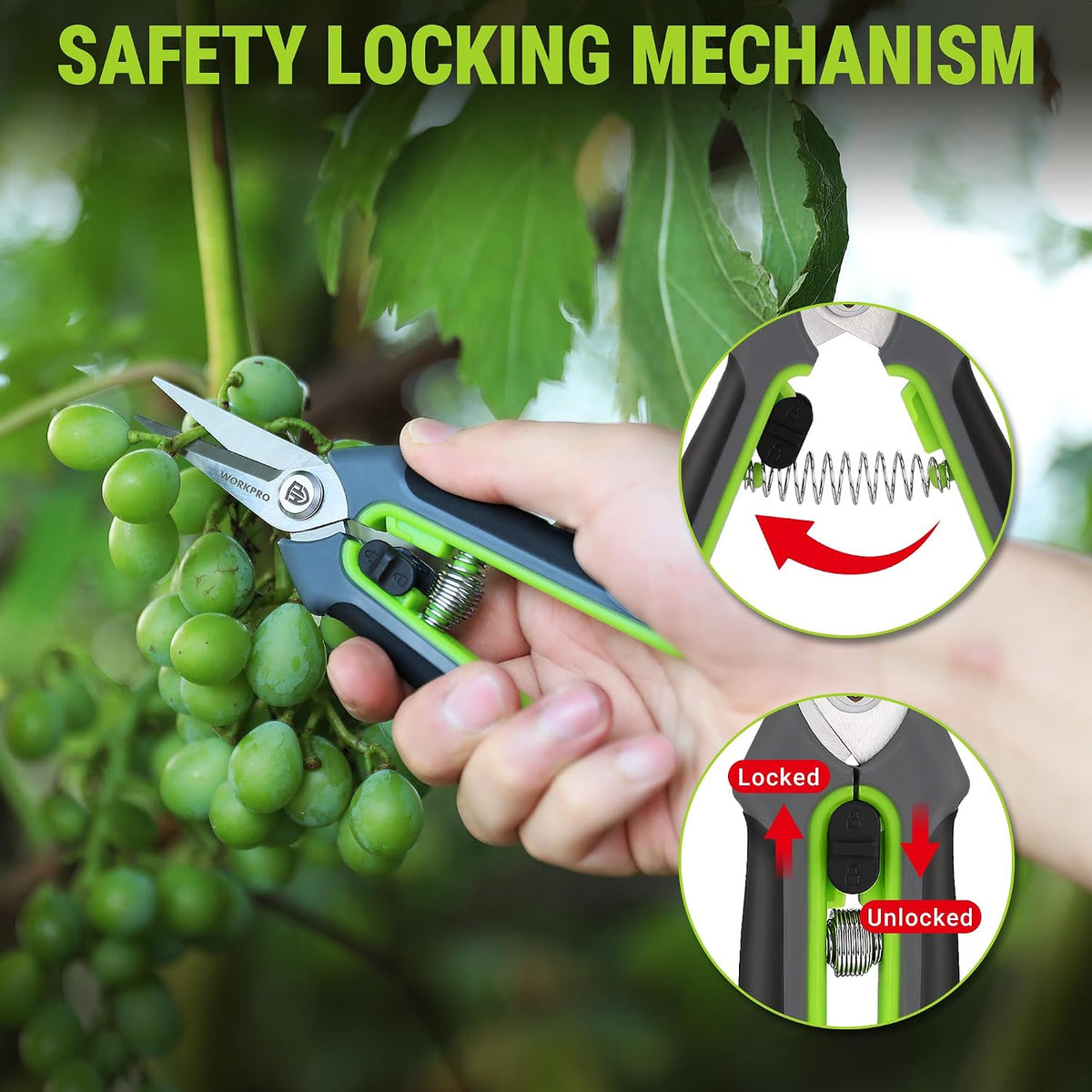 2-Pack Garden Pruning Shears, 8.5" Bypass & 6.25" Straight Shears