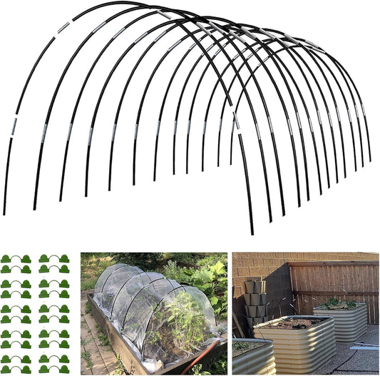 Garden Hoops Grow Tunnel, 12 Sets of 7FT Greenhouse Row Cover Hoops, 60 pcs