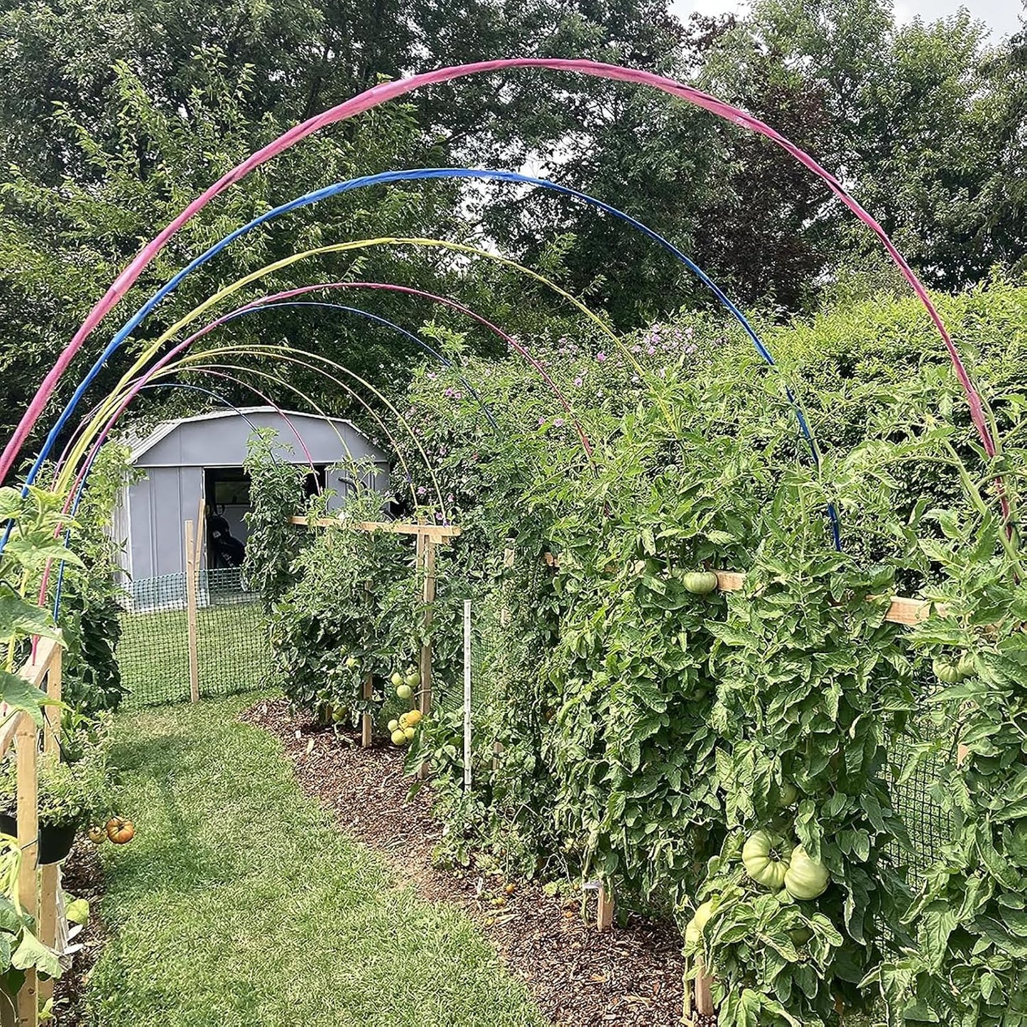 Garden Hoops Grow Tunnel, 12 Sets of 7FT Greenhouse Row Cover Hoops, 60 pcs