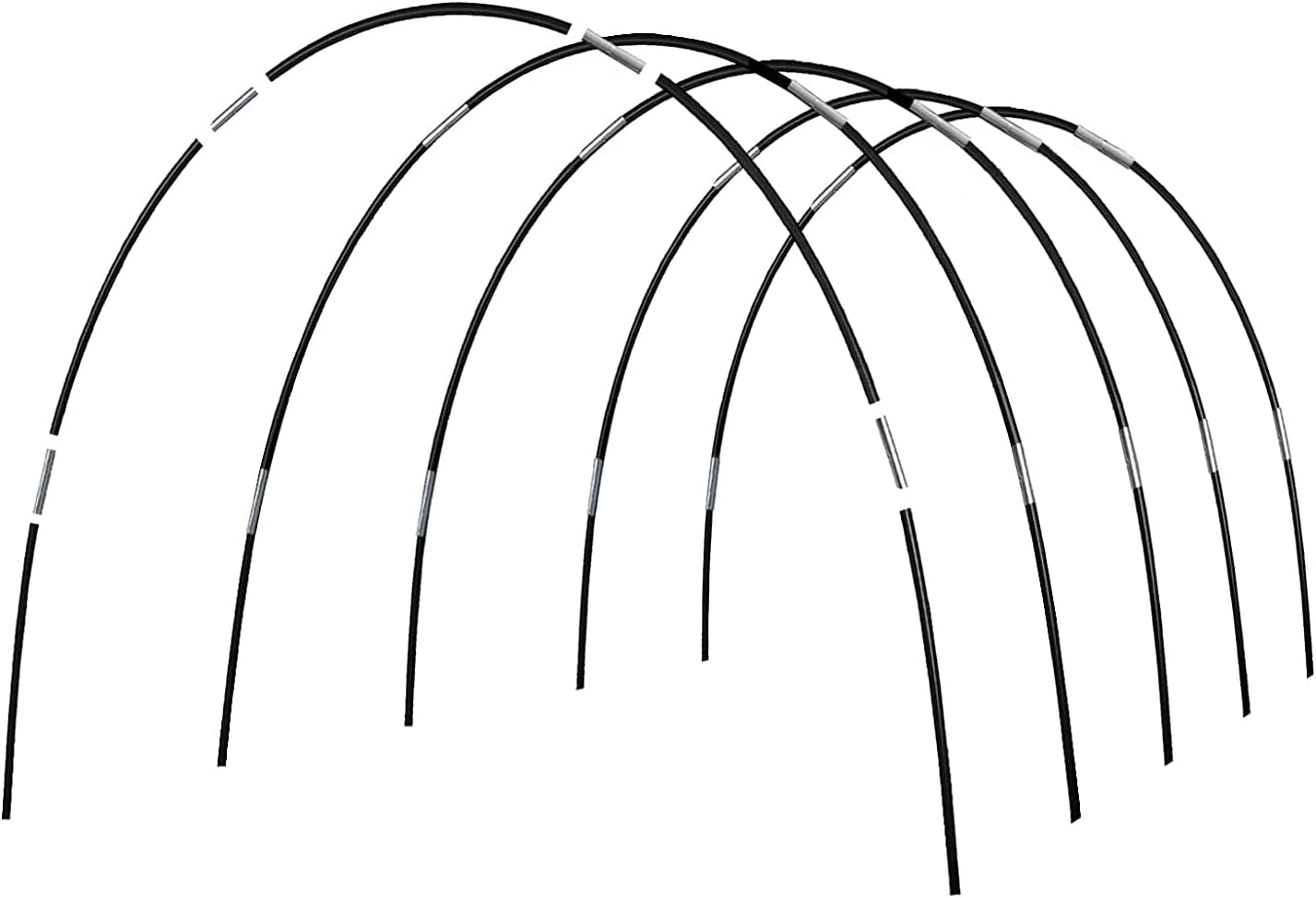 Garden Hoops Grow Tunnel, 12 Sets of 7FT Greenhouse Row Cover Hoops, 60 pcs