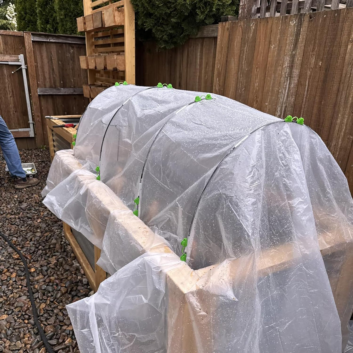 Garden Hoops Grow Tunnel, 12 Sets of 7FT Greenhouse Row Cover Hoops, 60 pcs