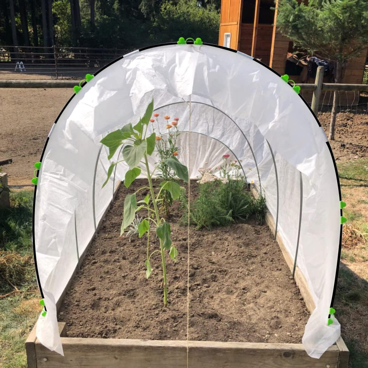 Garden Hoops Grow Tunnel, 12 Sets of 7FT Greenhouse Row Cover Hoops, 60 pcs