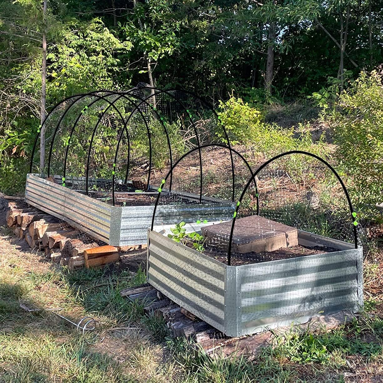 Garden Hoops Grow Tunnel, 12 Sets of 7FT Greenhouse Row Cover Hoops, 60 pcs