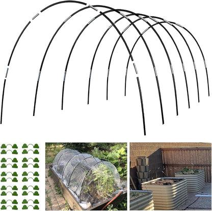 Garden Hoops Grow Tunnel, 12 Sets of 7FT Greenhouse Row Cover Hoops, 60 pcs