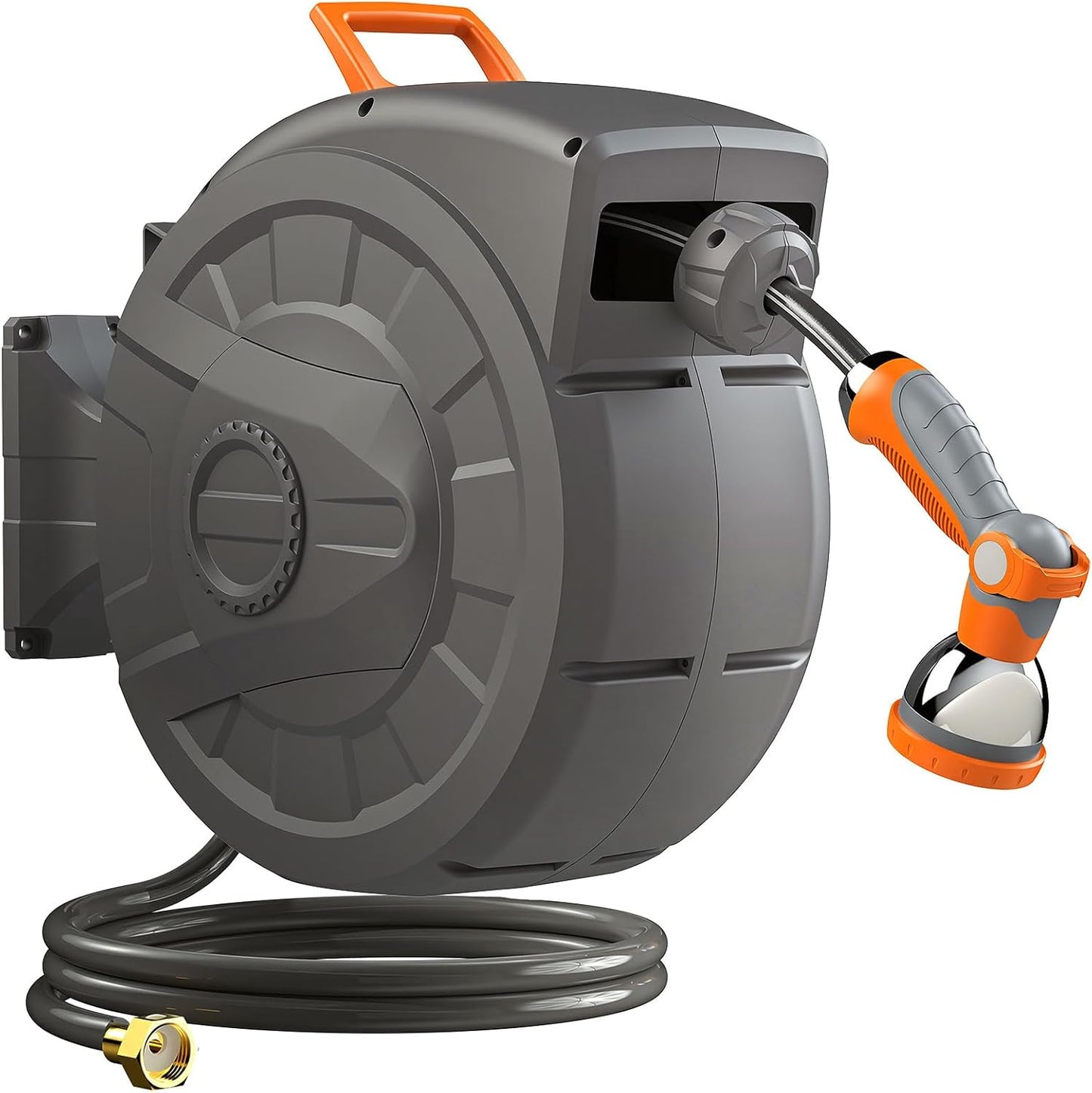 Retractable Garden Hose Reel 100 FT, 1/2" Heavy Duty Garden Hose