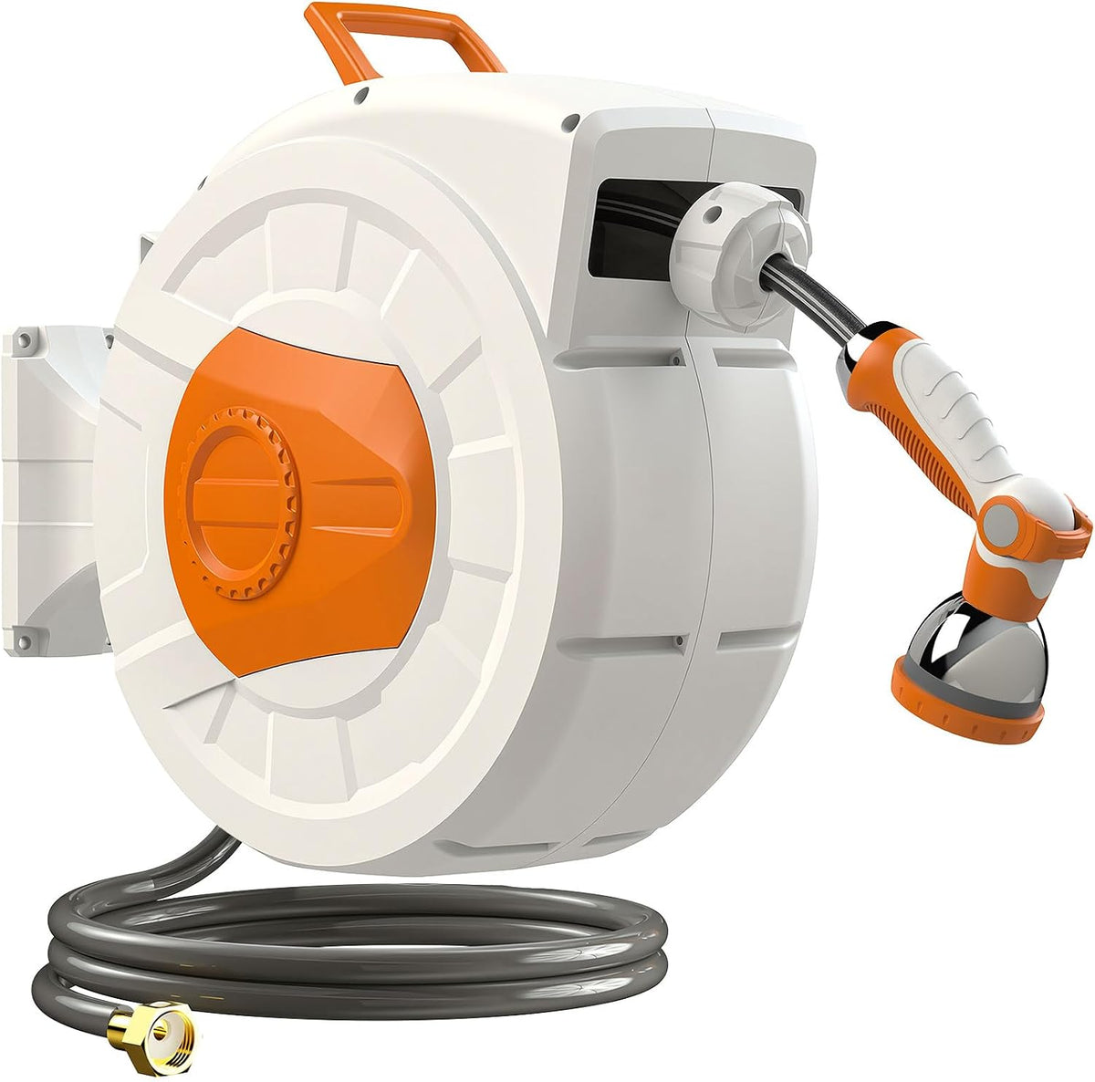 Retractable Garden Hose Reel 100 FT, 1/2" Heavy Duty Garden Hose