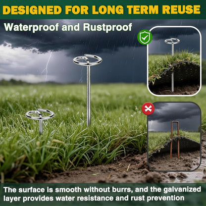 50 PCS Landscape Fabric Staples Stakes, 6 inch Weed Barrier Pins