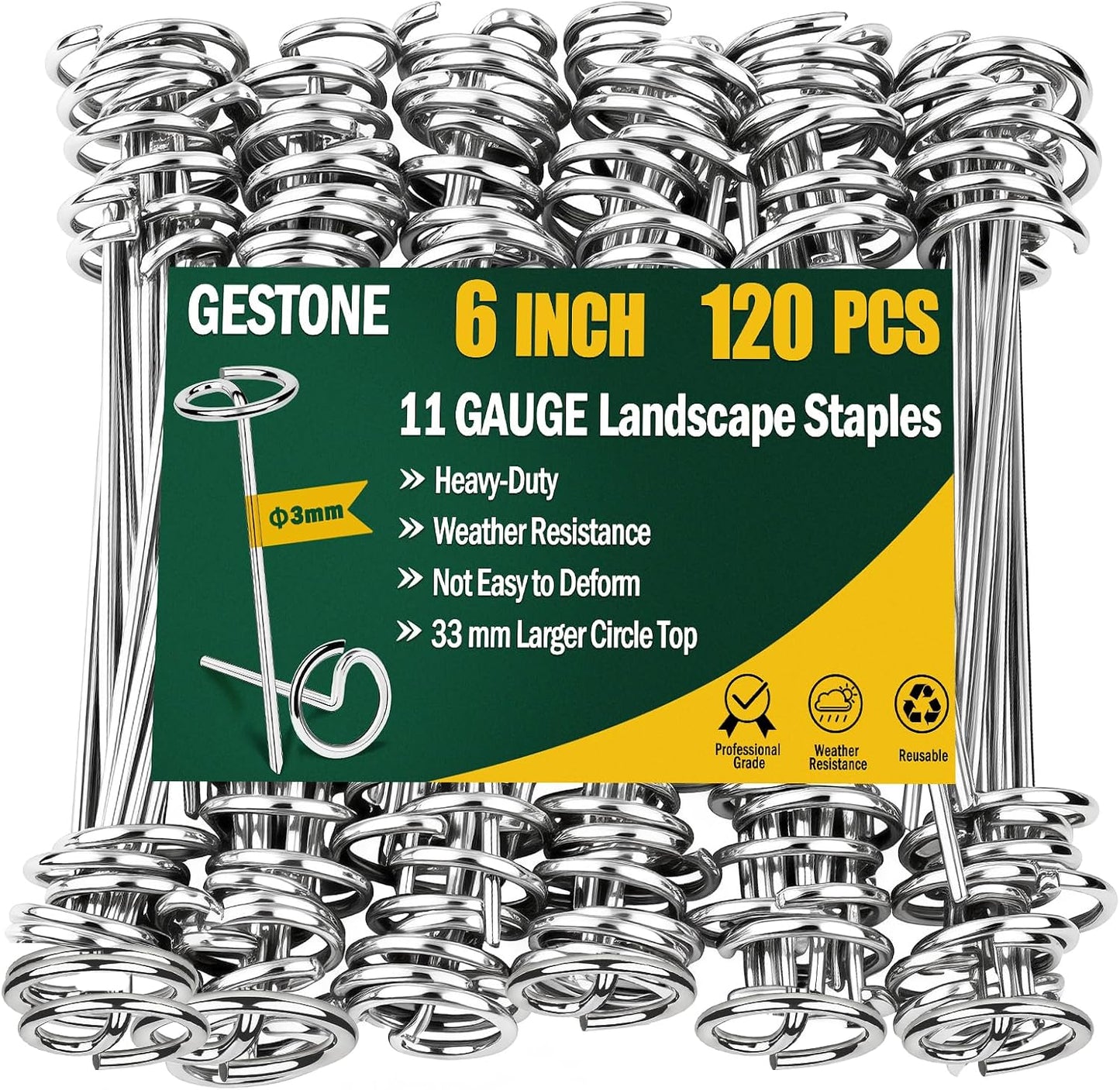 50 PCS Landscape Fabric Staples Stakes, 6 inch Weed Barrier Pins