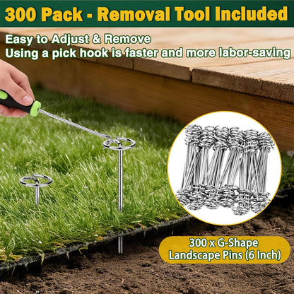 50 PCS Landscape Fabric Staples Stakes, 6 inch Weed Barrier Pins