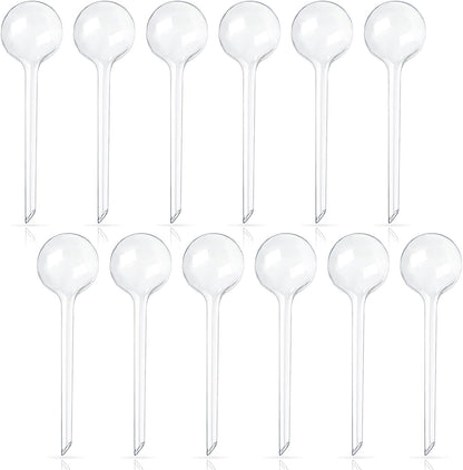 Pynqdfu 12 Pcs Large Plastic Self-Watering Bulbs,Clear Automatic Watering Globes,Clear Automatic Watering Bulbs for Plants,Graden,Flowers