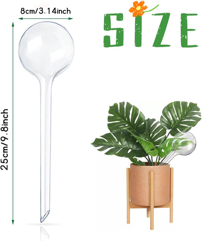 Pynqdfu 12 Pcs Large Plastic Self-Watering Bulbs,Clear Automatic Watering Globes,Clear Automatic Watering Bulbs for Plants,Graden,Flowers