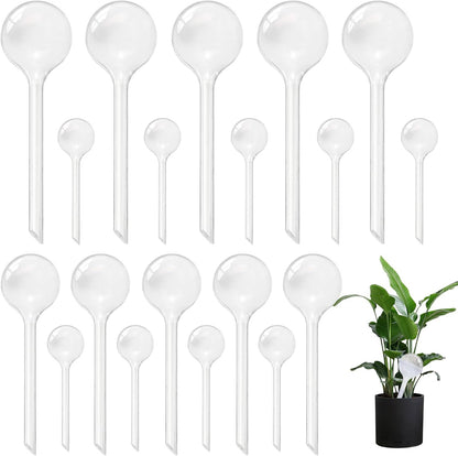Pynqdfu 12 Pcs Large Plastic Self-Watering Bulbs,Clear Automatic Watering Globes,Clear Automatic Watering Bulbs for Plants,Graden,Flowers