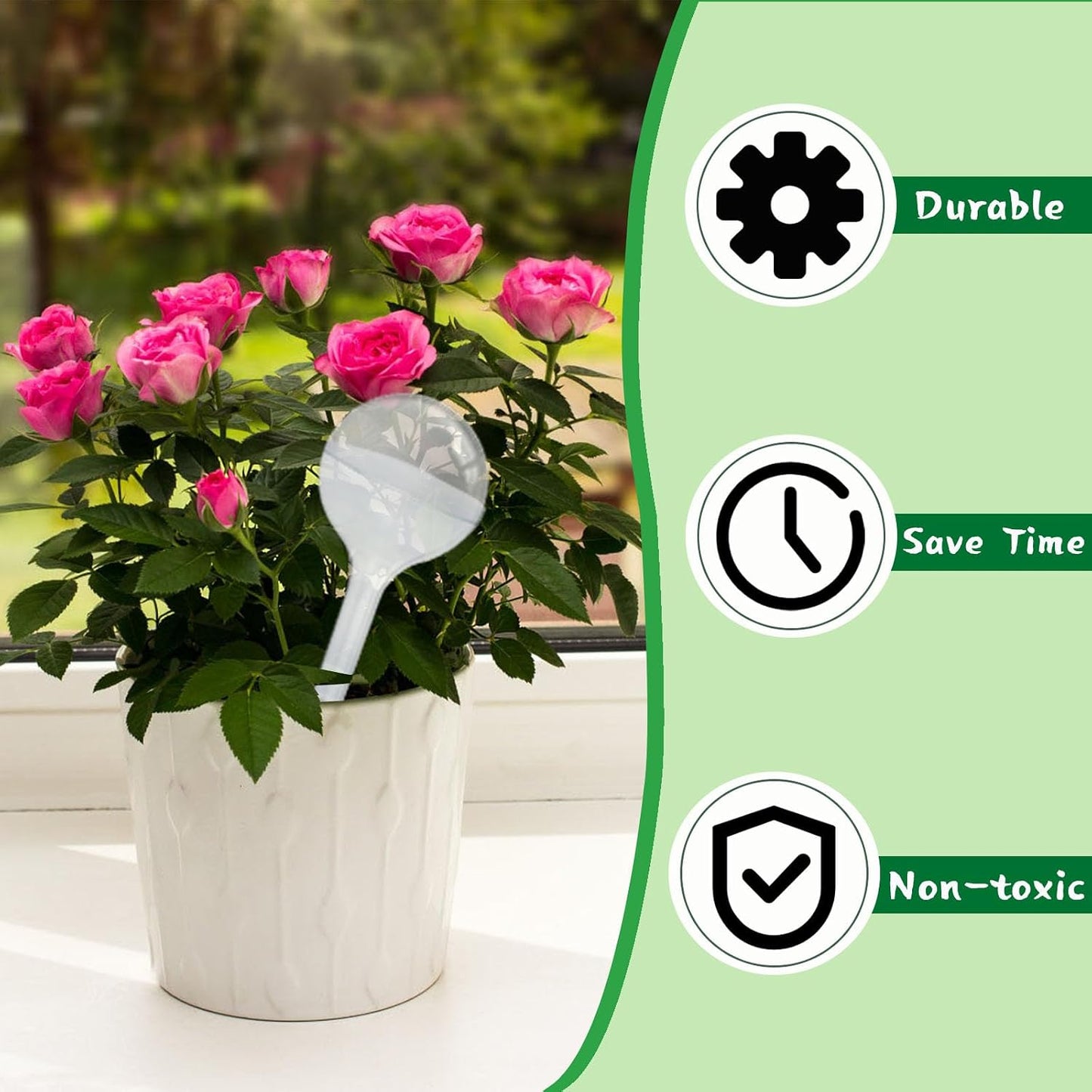 Pynqdfu 12 Pcs Large Plastic Self-Watering Bulbs,Clear Automatic Watering Globes,Clear Automatic Watering Bulbs for Plants,Graden,Flowers