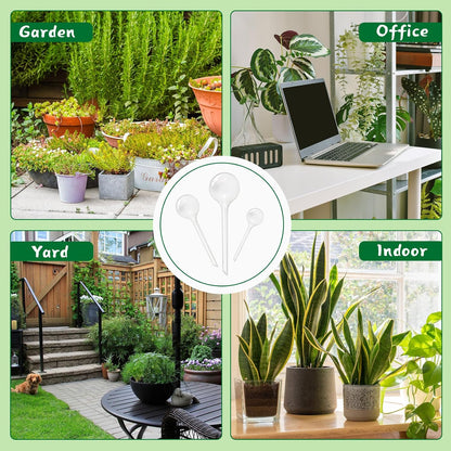 Pynqdfu 12 Pcs Large Plastic Self-Watering Bulbs,Clear Automatic Watering Globes,Clear Automatic Watering Bulbs for Plants,Graden,Flowers