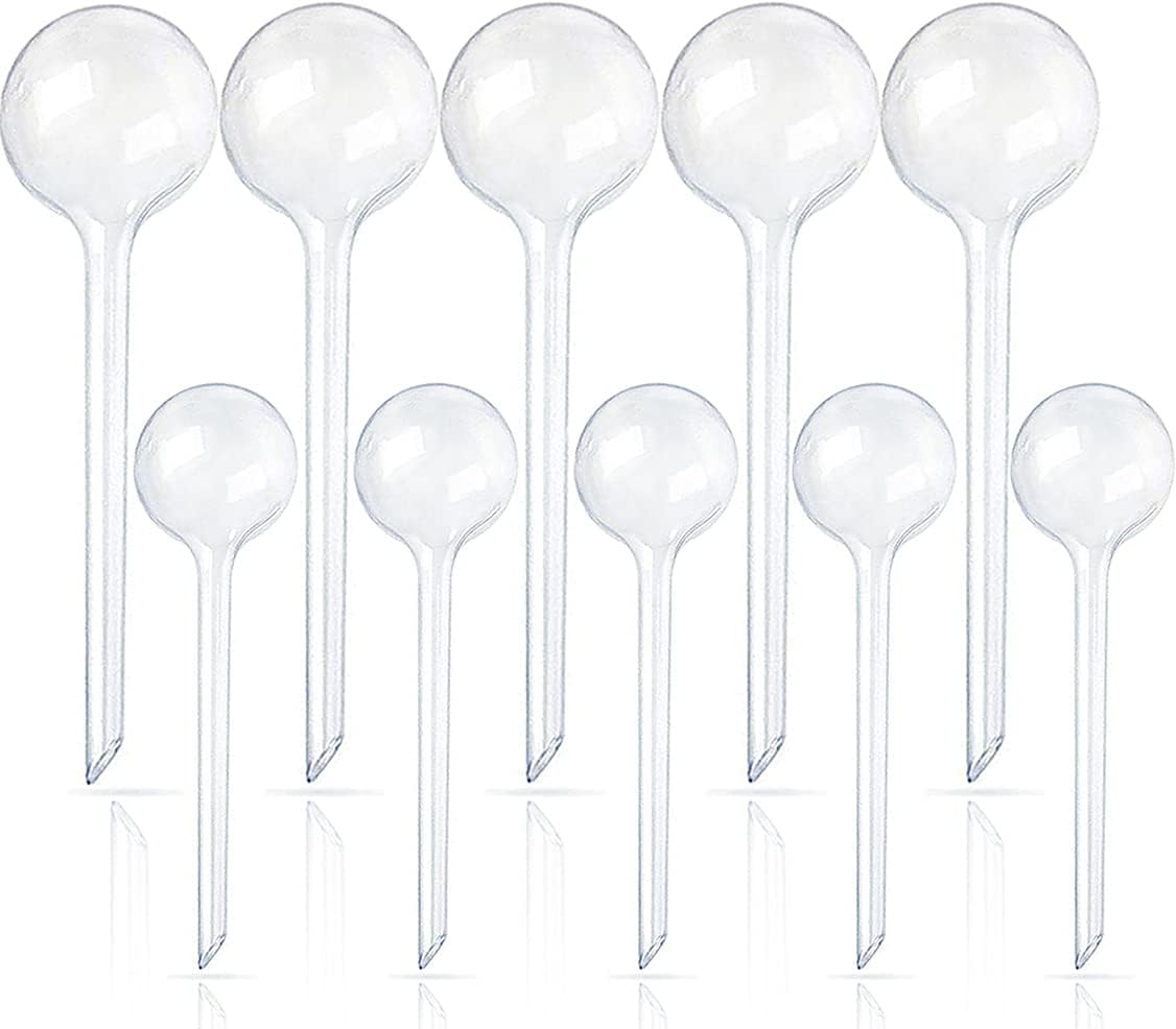 Pynqdfu 12 Pcs Large Plastic Self-Watering Bulbs,Clear Automatic Watering Globes,Clear Automatic Watering Bulbs for Plants,Graden,Flowers