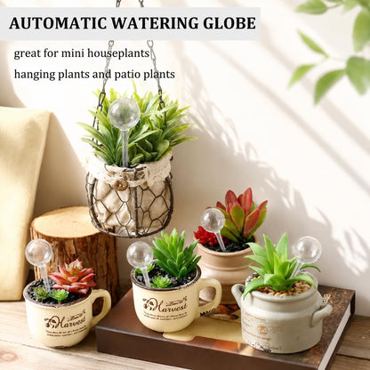 Pynqdfu 12 Pcs Large Plastic Self-Watering Bulbs,Clear Automatic Watering Globes,Clear Automatic Watering Bulbs for Plants,Graden,Flowers