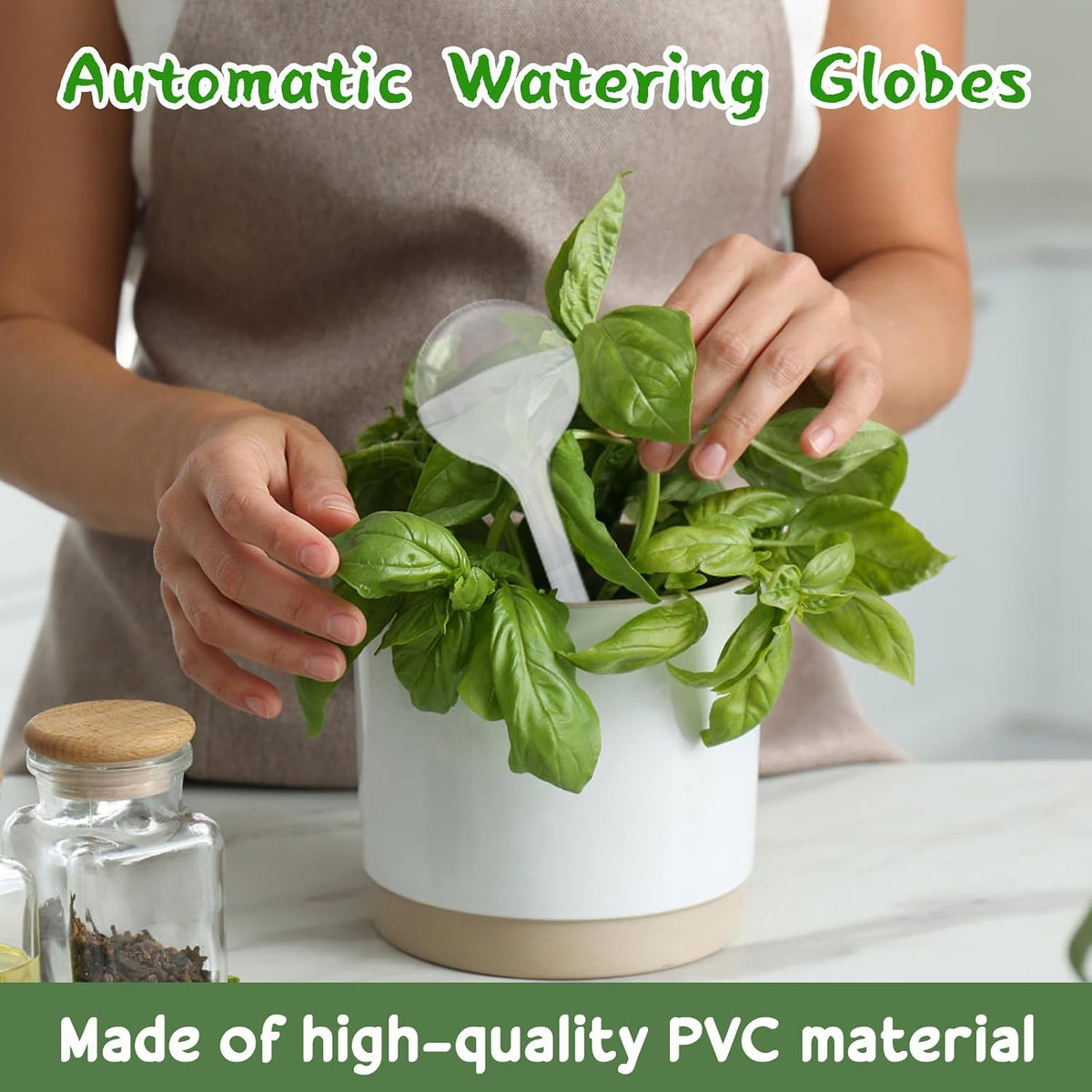 Pynqdfu 12 Pcs Large Plastic Self-Watering Bulbs,Clear Automatic Watering Globes,Clear Automatic Watering Bulbs for Plants,Graden,Flowers