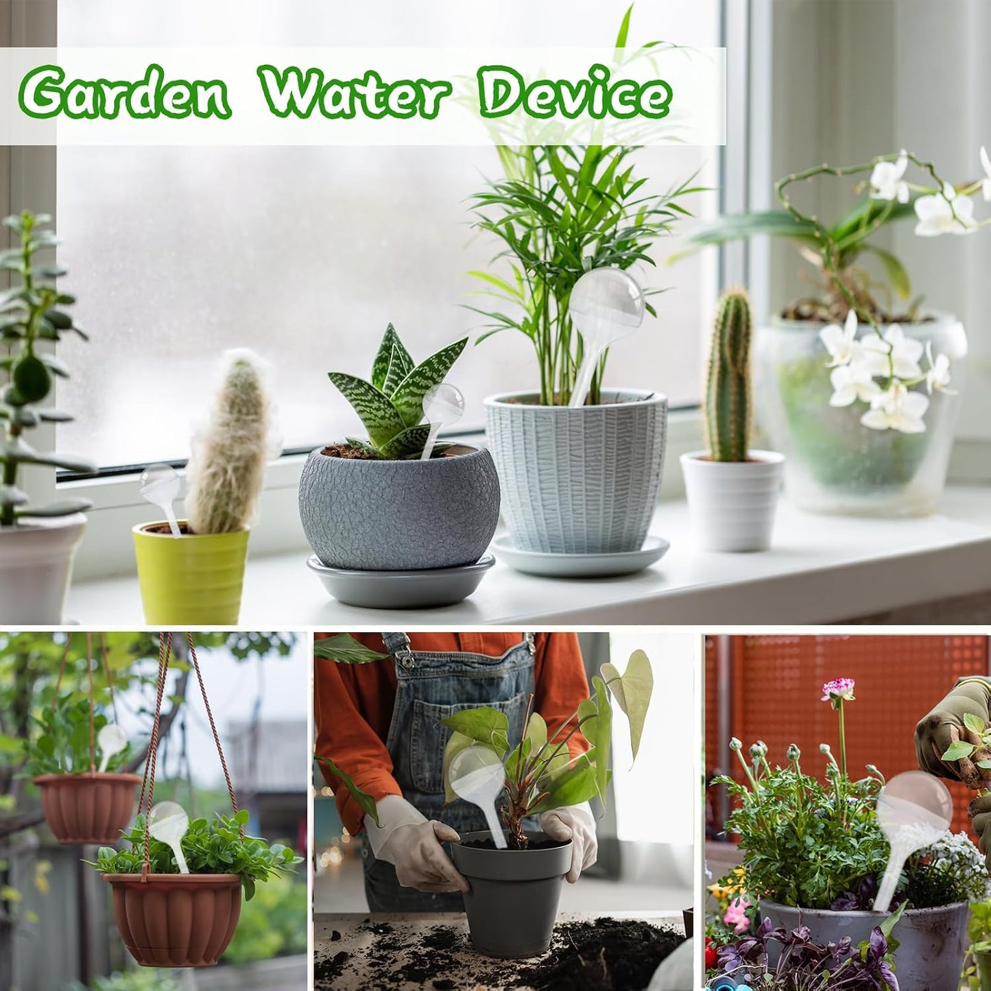 Pynqdfu 12 Pcs Large Plastic Self-Watering Bulbs,Clear Automatic Watering Globes,Clear Automatic Watering Bulbs for Plants,Graden,Flowers