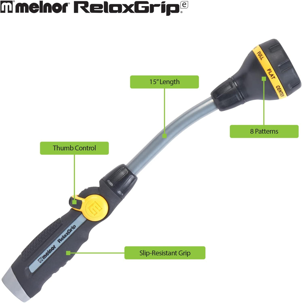 65172AMZ Relax Grip 8 Pattern 15" Wand w/Adaptor