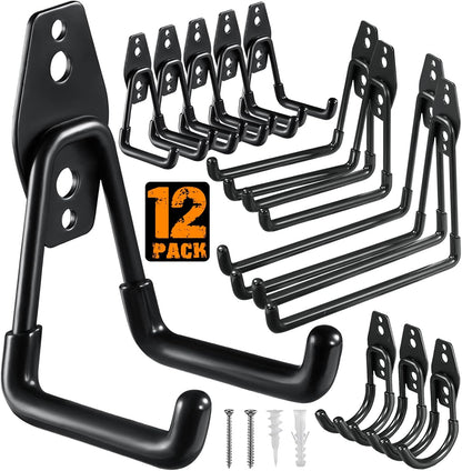 12 Pack Garage Hooks Heavy Duty, Wall Mount Ladder Hooks