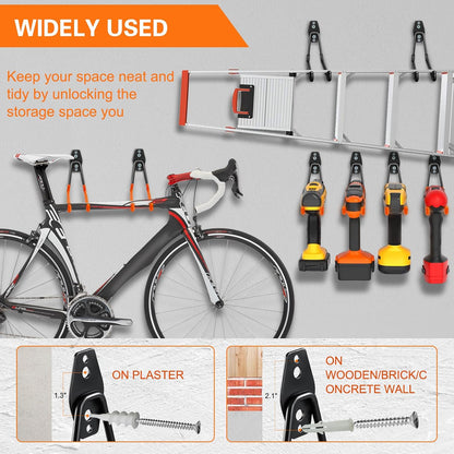 12 Pack Garage Hooks Heavy Duty, Wall Mount Ladder Hooks