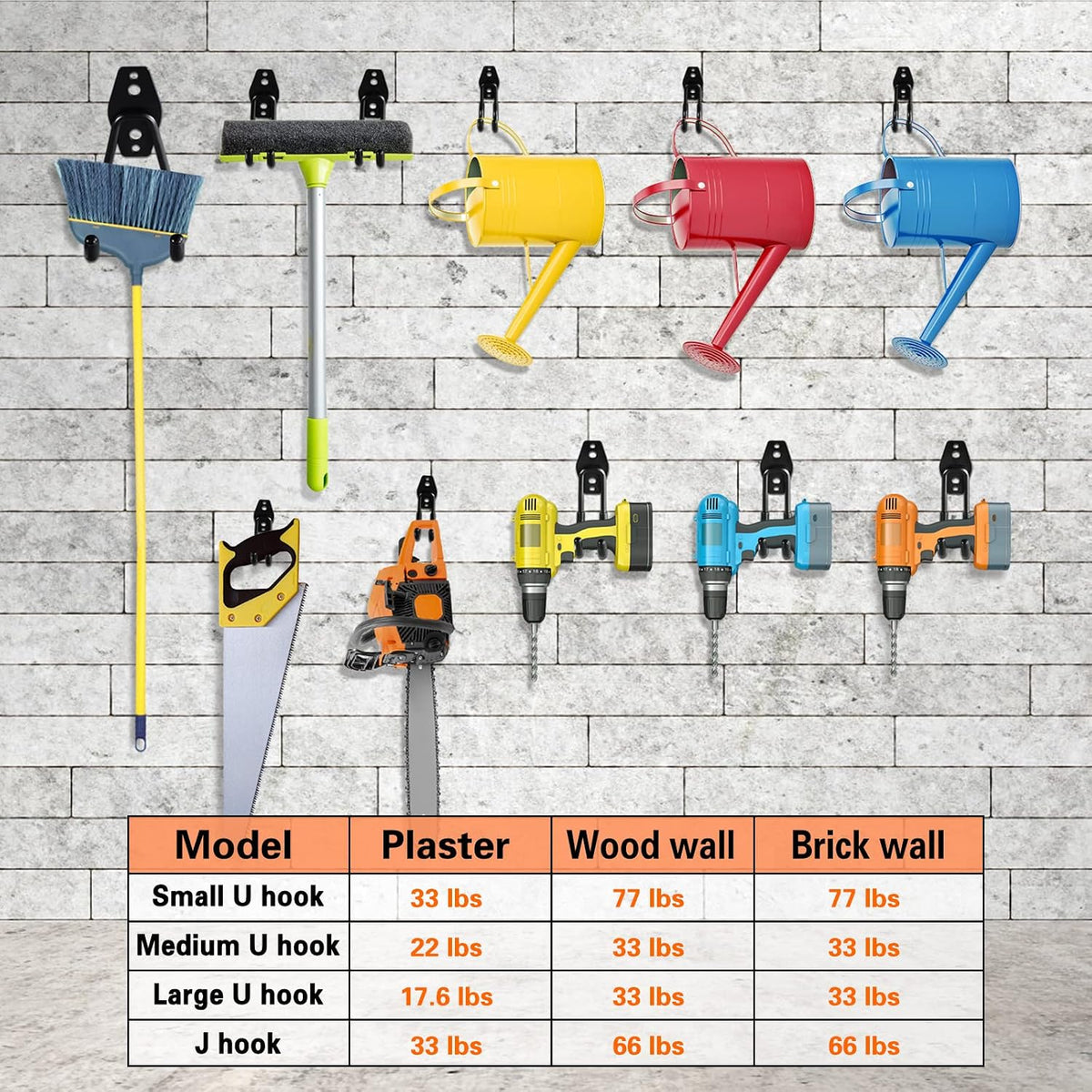 12 Pack Garage Hooks Heavy Duty, Wall Mount Ladder Hooks