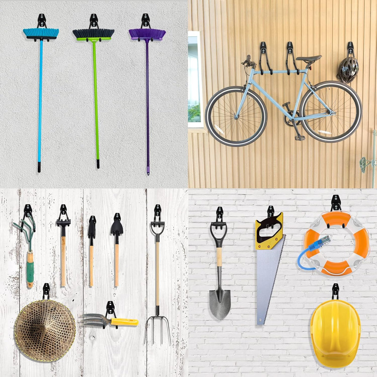 12 Pack Garage Hooks Heavy Duty, Wall Mount Ladder Hooks