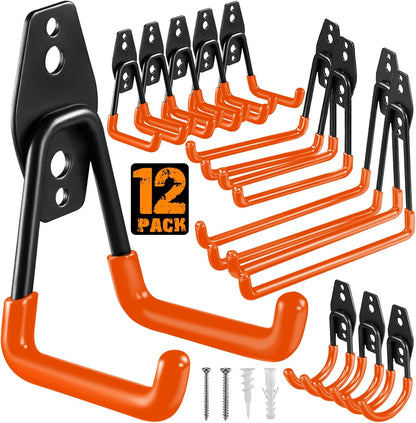 12 Pack Garage Hooks Heavy Duty, Wall Mount Ladder Hooks