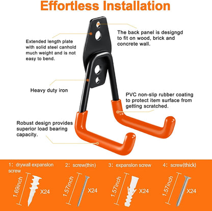 12 Pack Garage Hooks Heavy Duty, Wall Mount Ladder Hooks