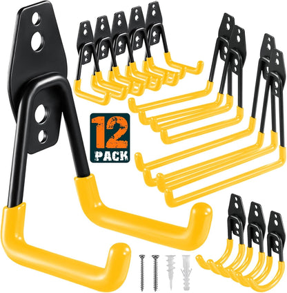 12 Pack Garage Hooks Heavy Duty, Wall Mount Ladder Hooks
