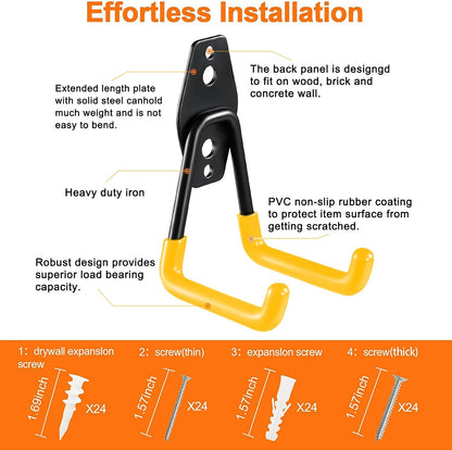 12 Pack Garage Hooks Heavy Duty, Wall Mount Ladder Hooks