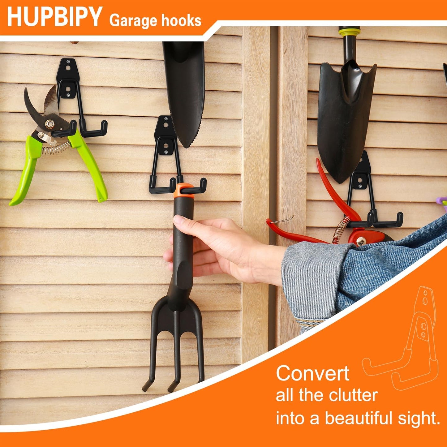 12 Pack Garage Hooks Heavy Duty, Wall Mount Ladder Hooks