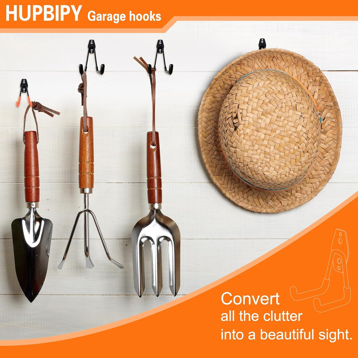 12 Pack Garage Hooks Heavy Duty, Wall Mount Ladder Hooks