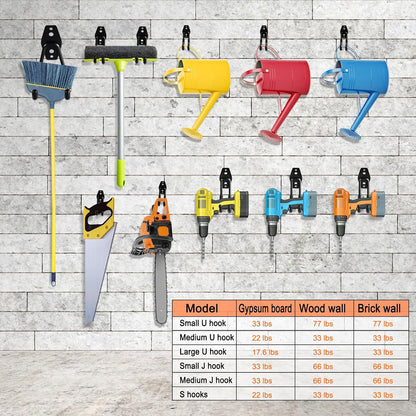 12 Pack Garage Hooks Heavy Duty, Wall Mount Ladder Hooks