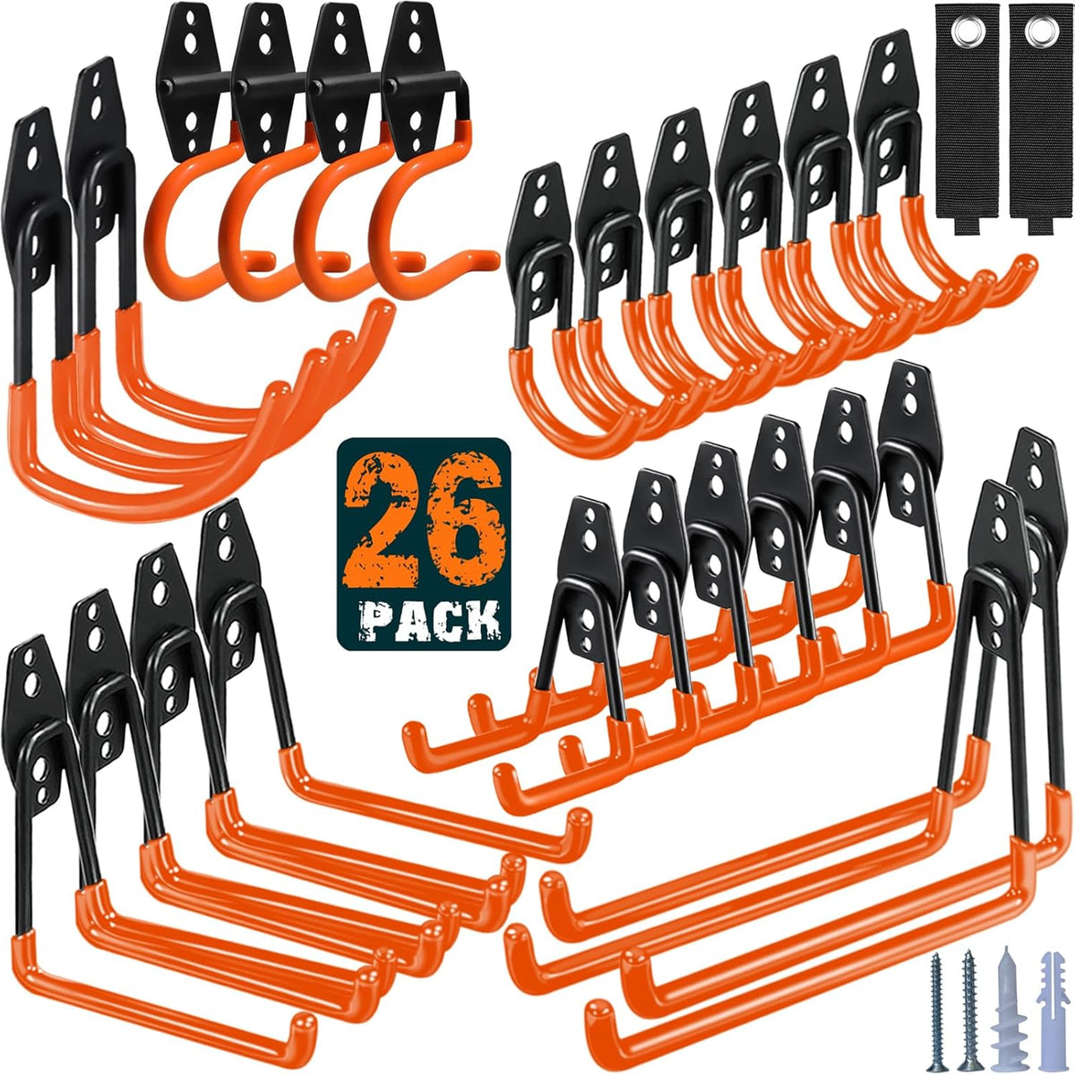 12 Pack Garage Hooks Heavy Duty, Wall Mount Ladder Hooks