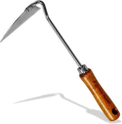 Japanese Hand Rake Garden Tool - Japanese Steel with Wood Handle - Small Rake for Leaves, Handheld Garden Cleaning Tool - Made in Japan