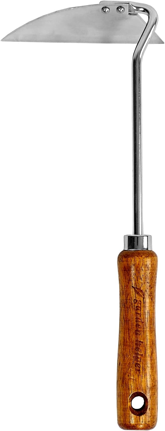 Japanese Hand Rake Garden Tool - Japanese Steel with Wood Handle - Small Rake for Leaves, Handheld Garden Cleaning Tool - Made in Japan