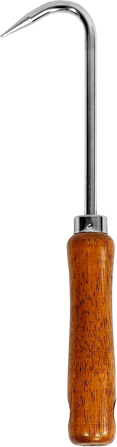 Japanese Hand Rake Garden Tool - Japanese Steel with Wood Handle - Small Rake for Leaves, Handheld Garden Cleaning Tool - Made in Japan